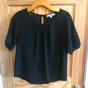 Semi-Sheer Black Top